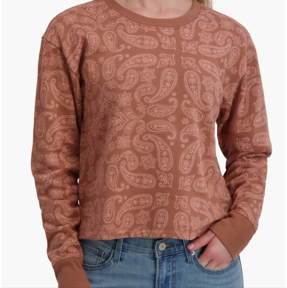 Lucky Brand Tops - LUCKY BRAND womens Paisley Crewneck Long Sleeve Top brown size medium nwot